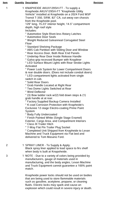 2024 Ford Transit350 Utility Body