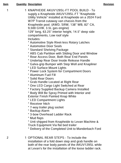 2024 Ford Transit350 Utility Body