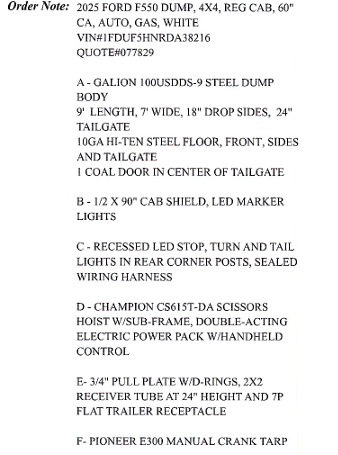 2024 Ford Super Duty F-550 XL Dump Body by Lancaster Truck Bodies