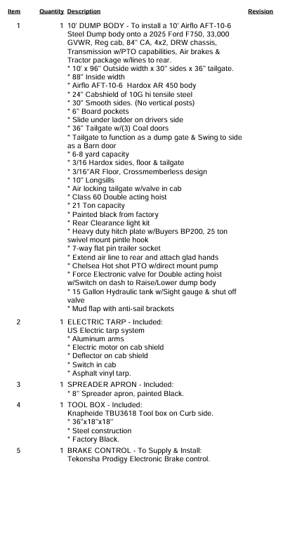 2025 Ford Super Duty F-750 Dump Body